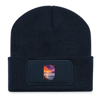 Bewitching Coastal Sunset - Recycled Patch Beanie - french navy - Front