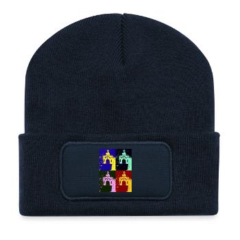 Pop art Grèce - Beanie recyclé à patch - bleu marine - Devant
