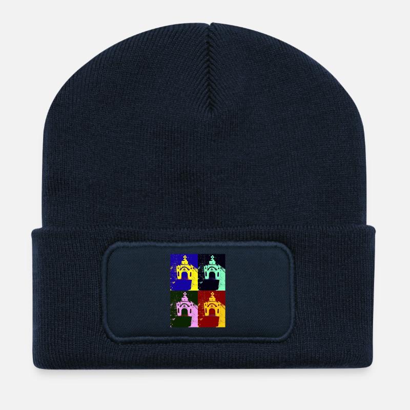 Pop Art Griechenland - Recycelte Patch Beanie - French Navy