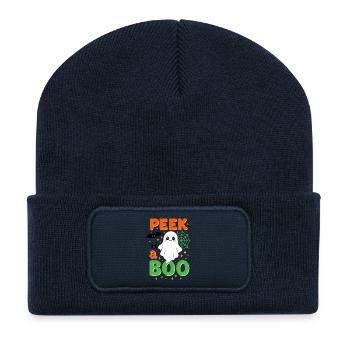 Spooky Halloween Billboard - Recycled Patch Beanie - french navy - Front