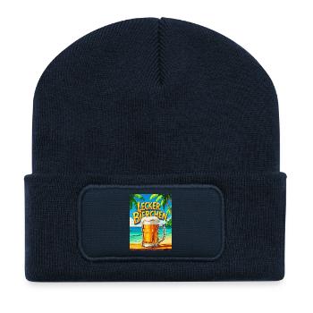 Summer Beer Garden Motif - Recycled Patch Beanie - french navy - Front
