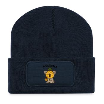 Koala à l’ananas et à la boisson aux fruits - Beanie recyclé à patch - bleu marine - Devant