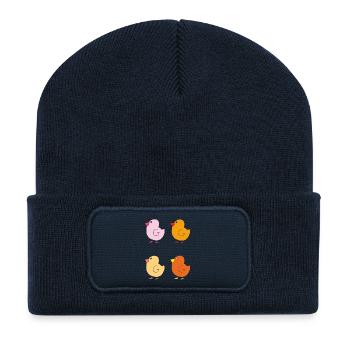 Colorful ducklings illustrations - Recycled Patch Beanie - french navy - Front