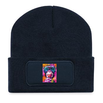 Grande combinaison psychédélique avec lunettes et sucette - Beanie recyclé à patch - bleu marine - Devant