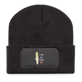 So süß - Recycelte Patch Beanie - Dunkelgrau - Vorne