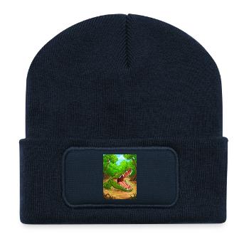 Krokodil – Afrikas Flüsse, stärkster Biss - Recycelte Patch Beanie - French Navy - Vorne