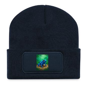 Dendrobate empoisonnée – toxine mortelle dans la forêt tropicale - Beanie recyclé à patch - bleu marine - Devant