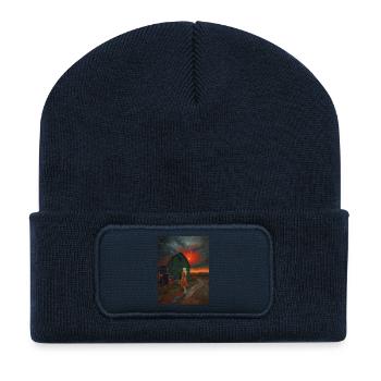 Mystical storm sky with a view - Recycled Patch Beanie - french navy - Front