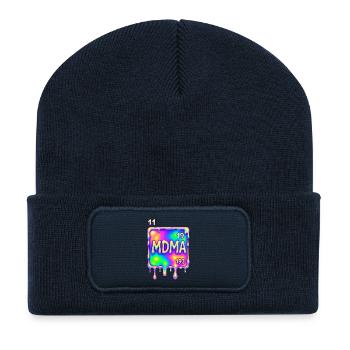 Conception de la MDMA - Beanie recyclé à patch - bleu marine - Devant