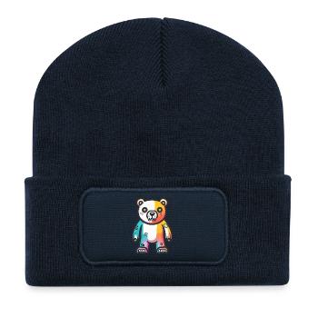 Polar Bear Halloween Comic Funny - Recycled Patch Beanie - french navy - Front