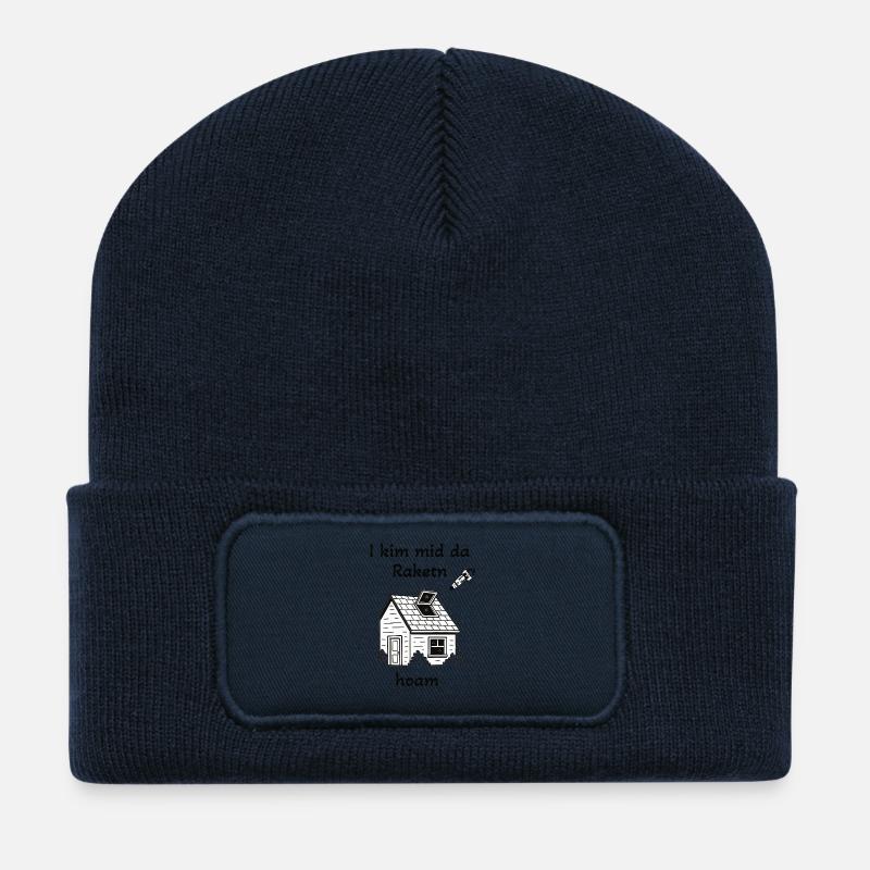 I kim mid da Raktn hoam  - Recycelte Patch Beanie - French Navy