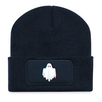 Geister Boo Glitch Hoodie Tasse Halloween Design - Recycelte Patch Beanie - French Navy - Vorne
