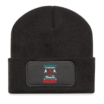 Okinawa Karaté Zanshin Design - Beanie recyclé à patch - charbon - Devant