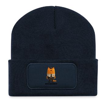 Cat in Security Look - Sofa Security - Recycled Patch Beanie - french navy - Front
