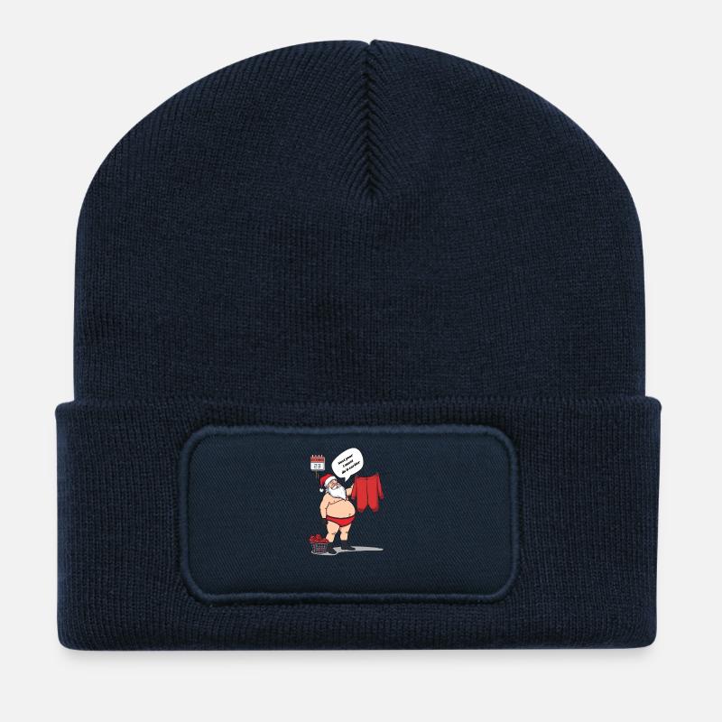 Der Weihnachtsmann macht die Wäsche - Recycelte Patch Beanie - French Navy