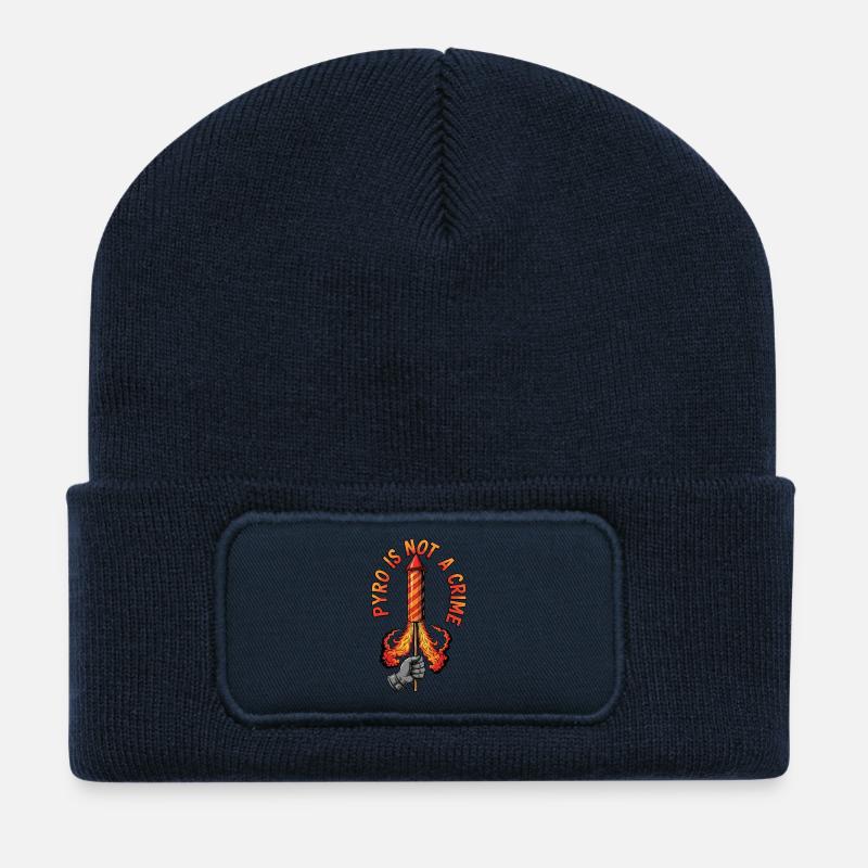 Pyro is not a crime - Recycled Patch Beanie - french navy