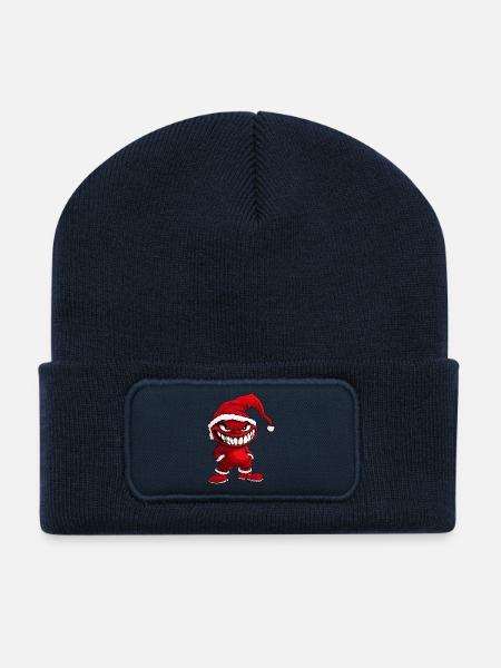 Teufel Weihnachten - Recycelte Patch Beanie - French Navy