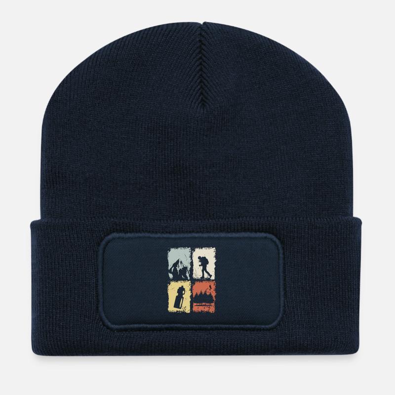 Vier Panel Silhouette Grunge - Recycelte Patch Beanie - French Navy