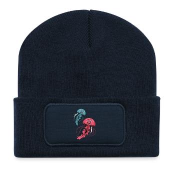 Zwei lustige Quallen - Recycelte Patch Beanie - French Navy - Vorne