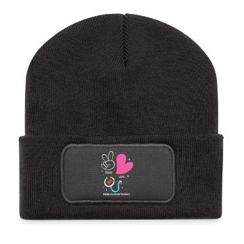 Rezeptionistin Medizin Rezeptionist - Recycelte Patch Beanie - Dunkelgrau - Vorne