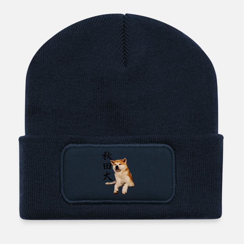 Akita Japan Kanji - Recycelte Patch Beanie - French Navy