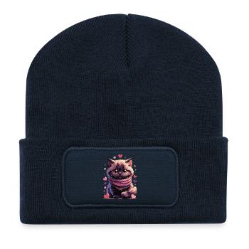 Cozy Kitten Pink Schal - Recycelte Patch Beanie - French Navy - Vorne