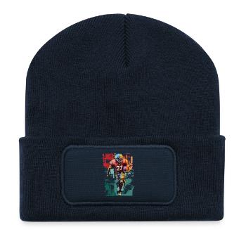 American Football Player USA America Sports Retro - Recycled Patch Beanie - french navy - Front