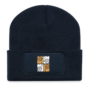 Œuvres d’art du quad de Grunge Split Bicycle - Beanie recyclé à patch - bleu marine - Devant