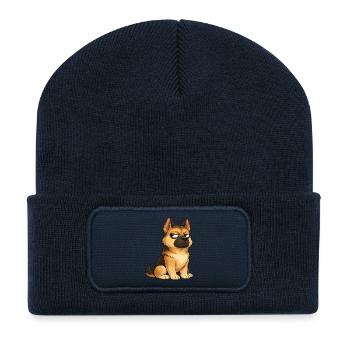Cool Dog Berger allemand sceptique - Beanie recyclé à patch - bleu marine - Devant