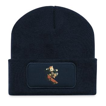 Skateboarding Cat Streetwear - Recycelte Patch Beanie - French Navy - Vorne