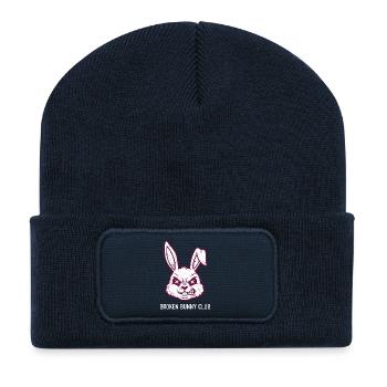 Heavy Metal Osterparty Rocker Ostern Ei Osterhase - Recycelte Patch Beanie - French Navy - Vorne