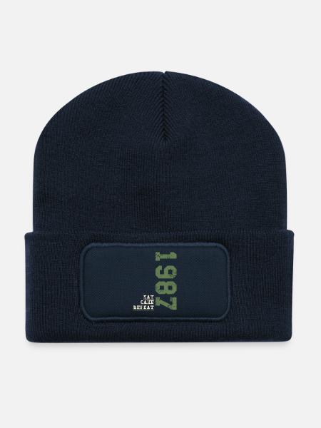 1987 Birthday 1987 Born In 1987 Birthday - Recycled Patch Beanie - french navy