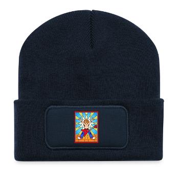 Buntglas-Rockgitarrist - Recycelte Patch Beanie - French Navy - Vorne