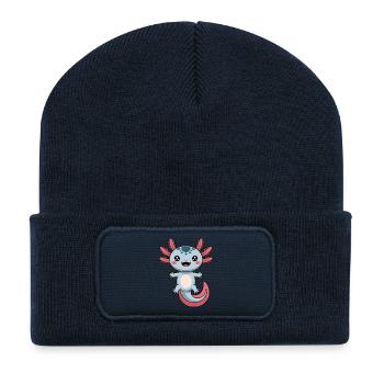 Axolotl Cute Comic - Recycled Patch Beanie - french navy - Front