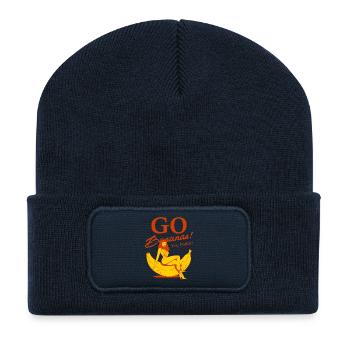 Fille sur une banane - Beanie recyclé à patch - bleu marine - Devant