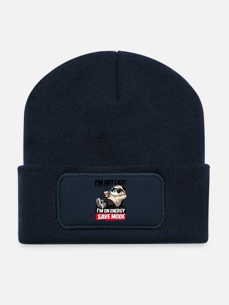 Energy Save Mode Panda - Recycled Patch Beanie - french navy