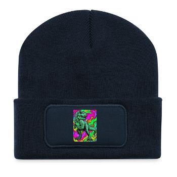 dinosaure - Beanie recyclé à patch - bleu marine - Devant