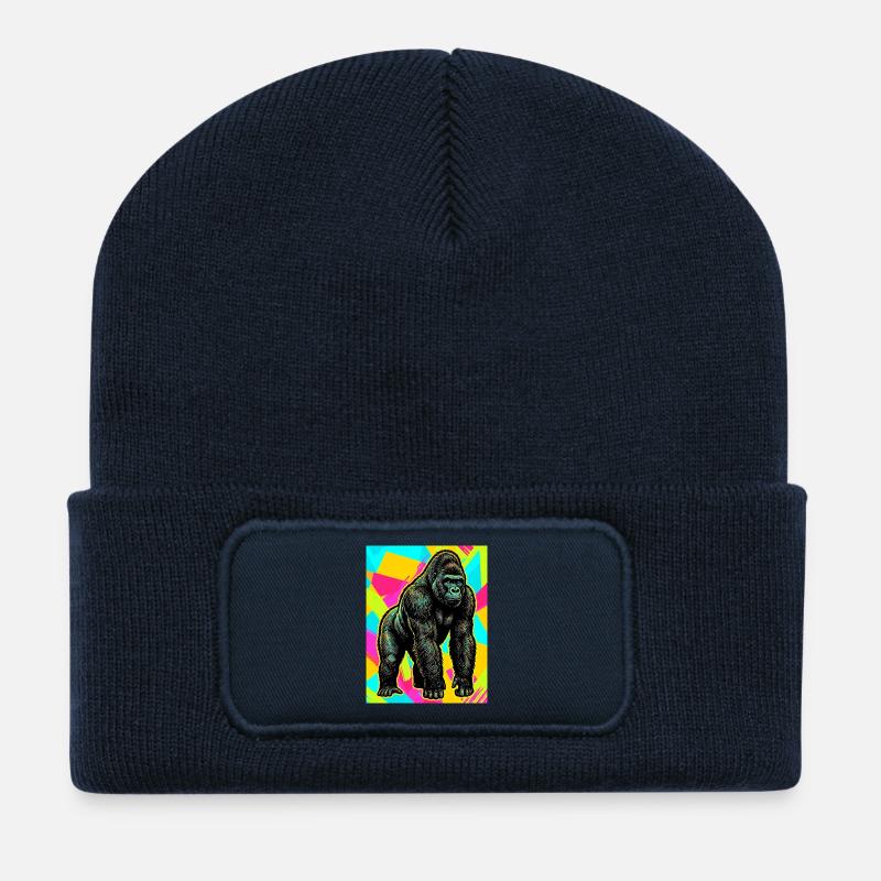 gorille - Beanie recyclé à patch - bleu marine
