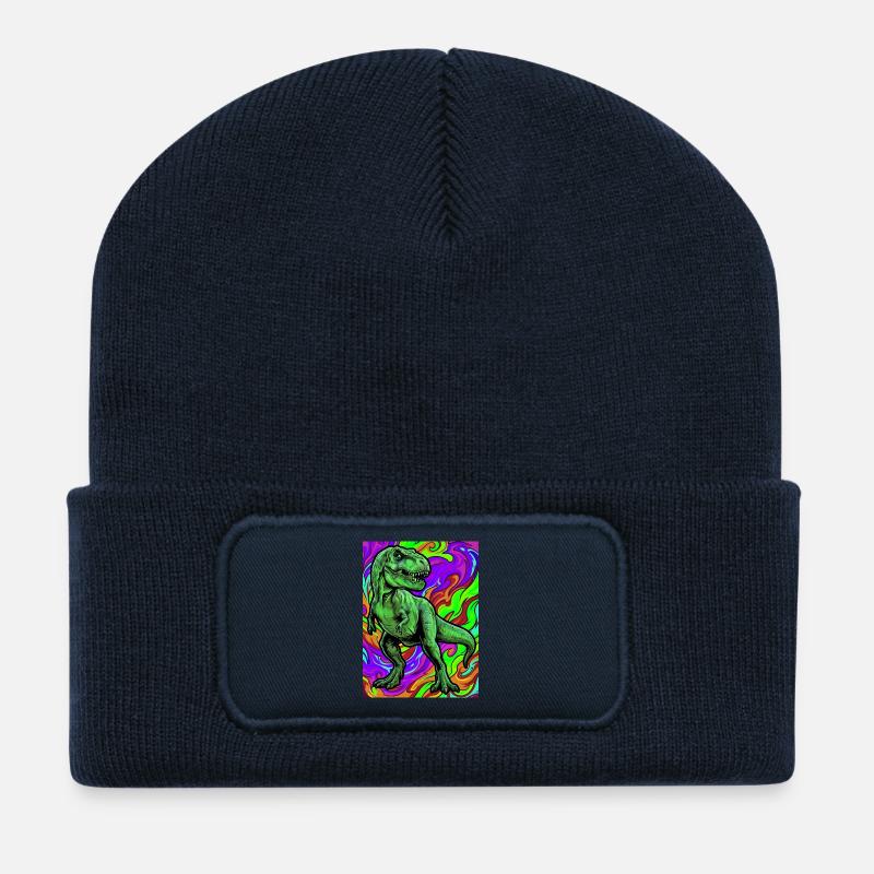 Dinosaurier - Recycelte Patch Beanie - French Navy
