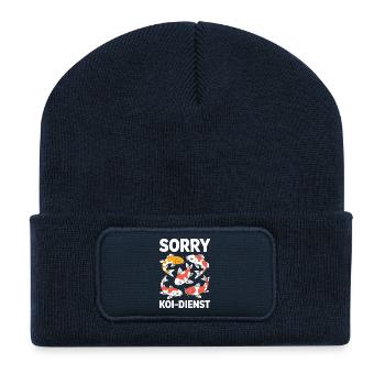 Désolé service de carpes koi drôle de poisson de carpe - Beanie recyclé à patch - bleu marine - Devant