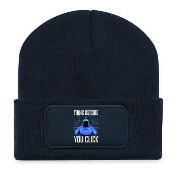 Hacker-Hacker-Hacker-Programmierer Linux Cybersicherheitsdaten - Recycelte Patch Beanie - French Navy - Vorne