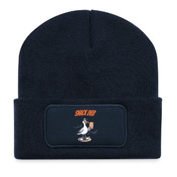 Snack Thief Seagull Funny French Fries Saying - Recycled Patch Beanie - french navy - Front