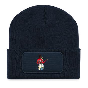 Dame aux fleurs - Beanie recyclé à patch - bleu marine - Devant