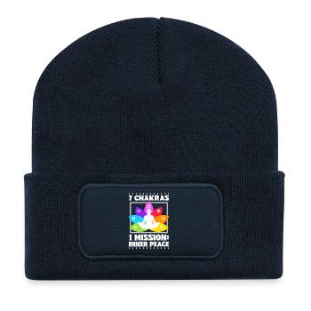 7 Chakren – Innerer Frieden - Recycelte Patch Beanie - French Navy - Vorne