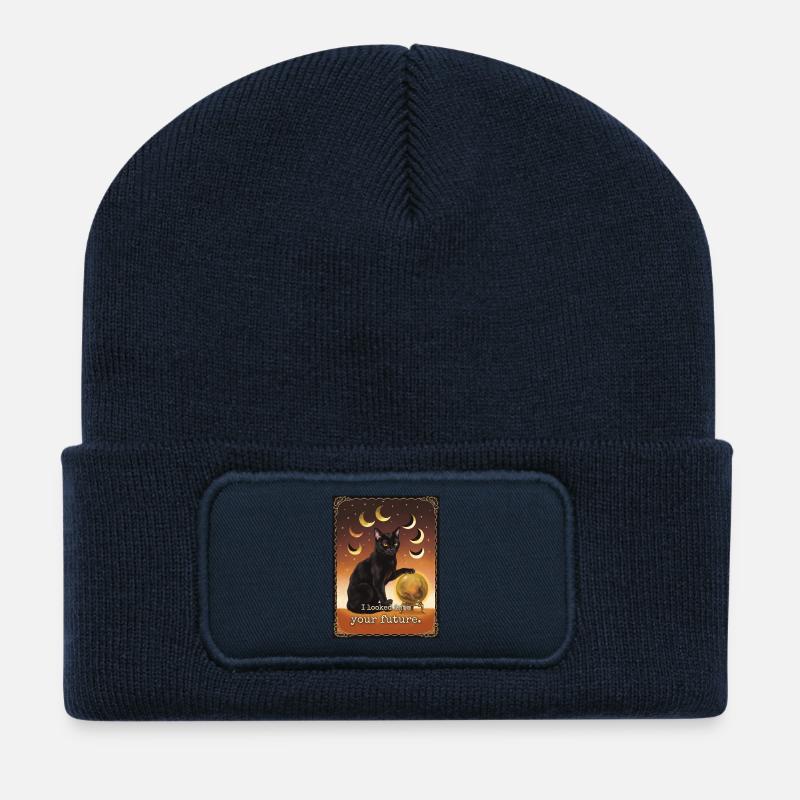 Future Nope Cat - Recycled Patch Beanie - french navy