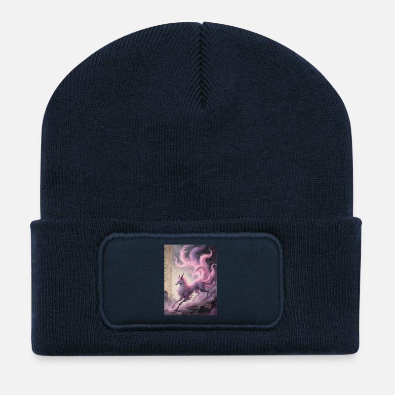 Irrlichter: Neunschwänziger Fuchs – Traum - Recycelte Patch Beanie - French Navy