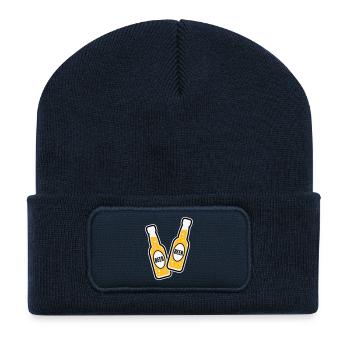 2 Toasting Beer Bottles (Beery / POS 3C) - Recycled Patch Beanie - french navy - Front