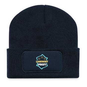 Agriculteur de travail - Beanie recyclé à patch - bleu marine - Devant