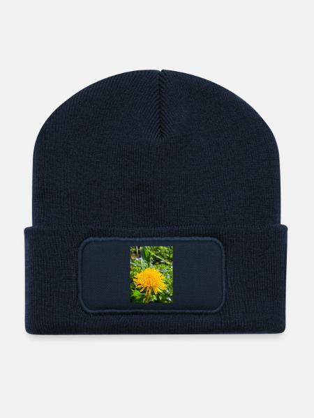 Pissenlit sauvage en lumière 🌼 - Beanie recyclé à patch - bleu marine