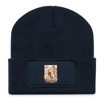Ancrée dans la grâce, une flore en quête de lumière - Beanie recyclé à patch - bleu marine - Devant